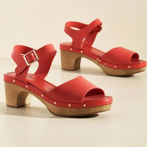 Red Clog Platform Sandal